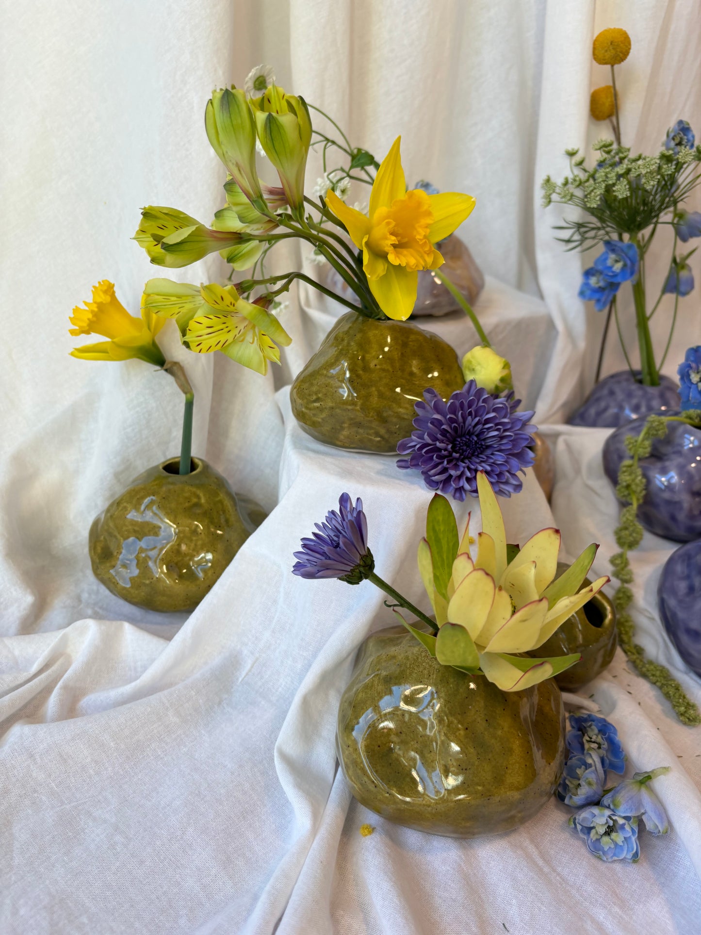 Bud Vase in Speckled Moss