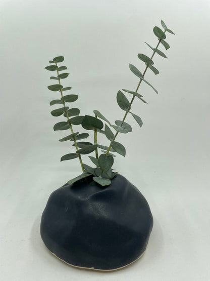 Bud Vase in Black Satin