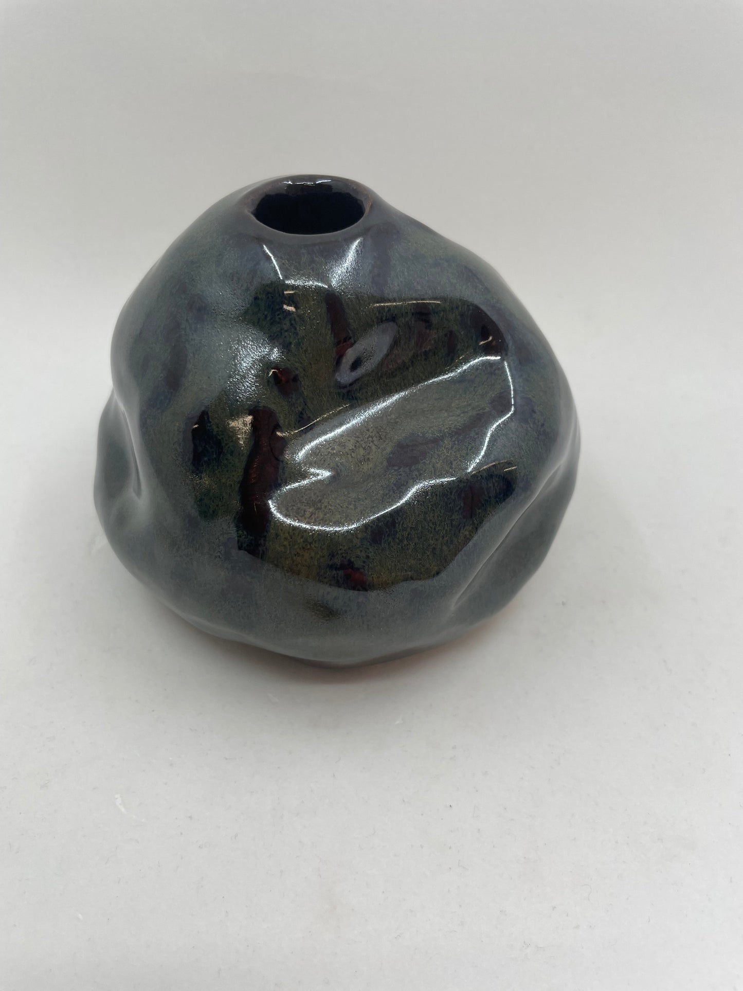 Bud Vase in Metallic Black