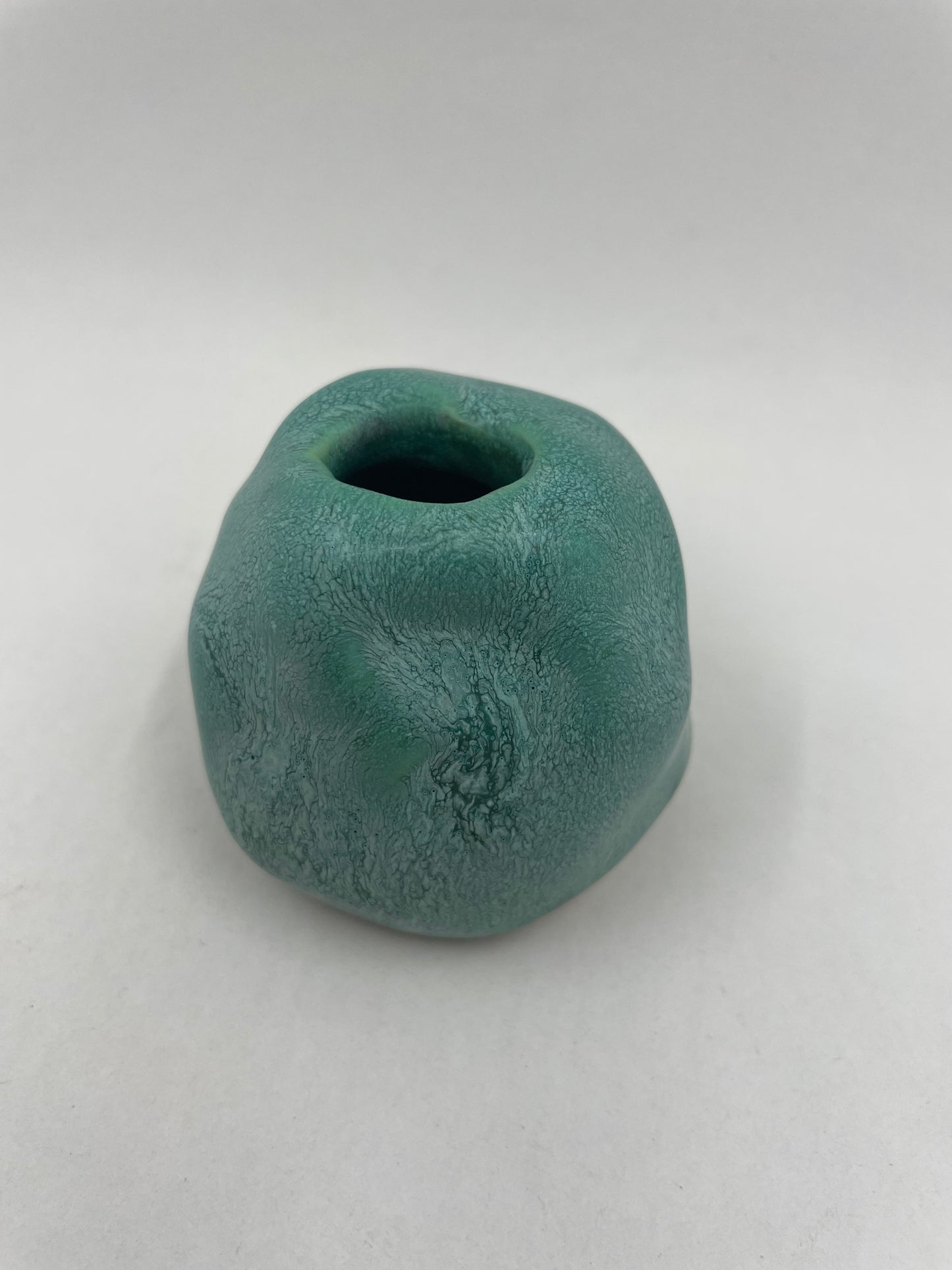 Bud Vase in Swirling Emerald